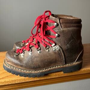 Vintage Lowa Brown Leather Hiking Boots Germany Women’s Sz 6 Vibram‎ Gorpcore
